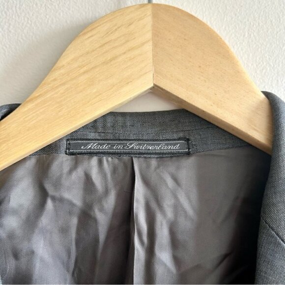 ERMENEGILDO Zegna Blue Grey Wool Blazer 15 milmil 15 size 52 - Picture 4 of 11